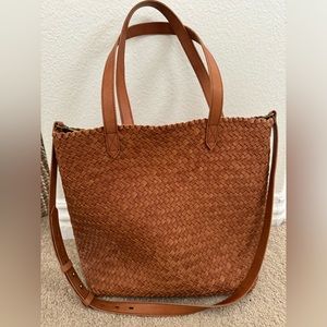 Madewell Medium Transport Tote, Woven Leather - Burnished Caramel
